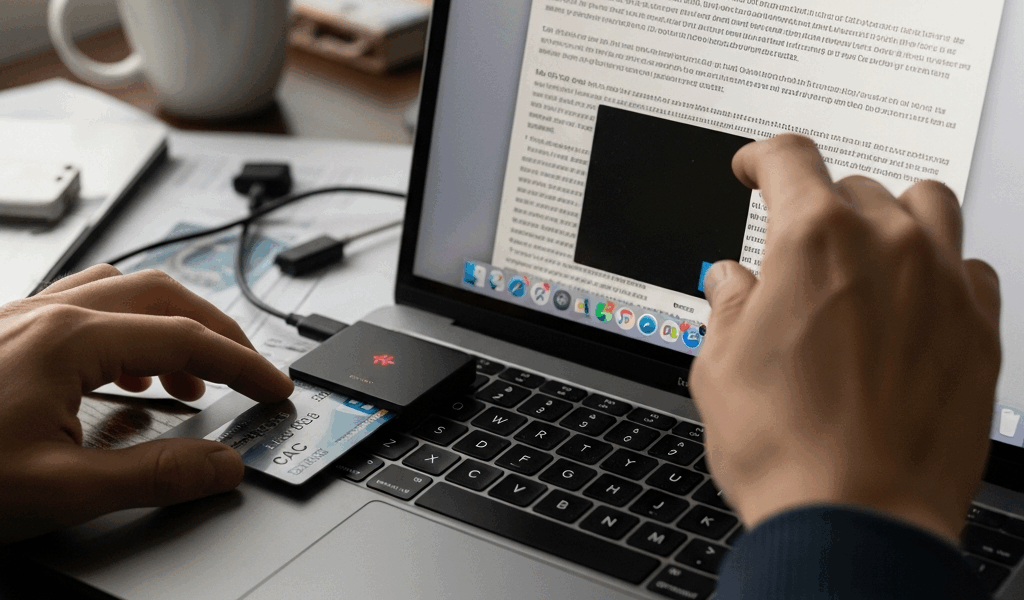 Professional photograph related to: CAC Reader on Mac Not Working — macOS Fix Guide. High quality, e